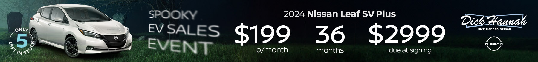 2024 Nissan Leaf SV Plus -  Lease Special  $199 a month $2,999 due at signing  (Only 5 left in stock!)